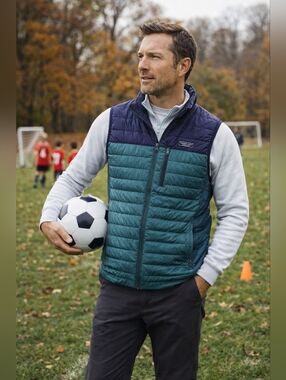 Patagonia Teal and Navy Puffer Vest